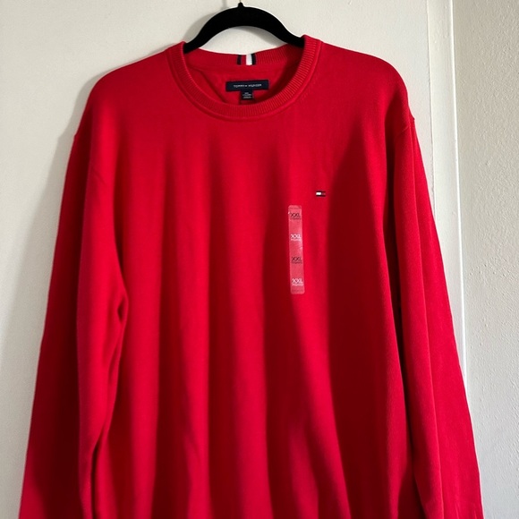 NWT Tommy Hilfiger Crewneck Pullover Sweater Red Men’s XXL - Picture 3 of 9
